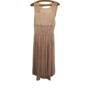 Balera Dancewear Women's Beige Sleeveless Costume Lyrical Midi Dress Sizee Large